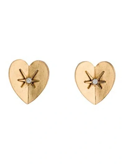 Pre-owned Jennifer Behr Crystal Romie Stud Earrings In Transparent