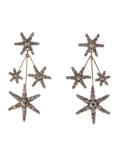 Pre-owned Jennifer Behr Crystal Saros Starburst Drop Earrings In Multi
