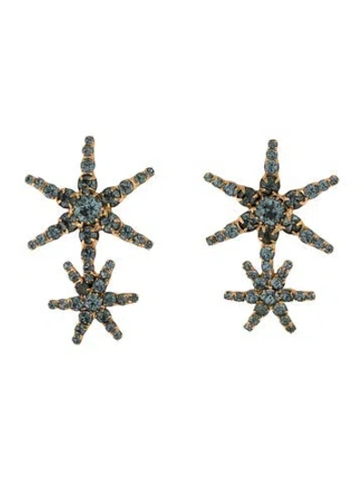 Pre-owned Jennifer Behr Crystal Star Drop Earrings In Grey
