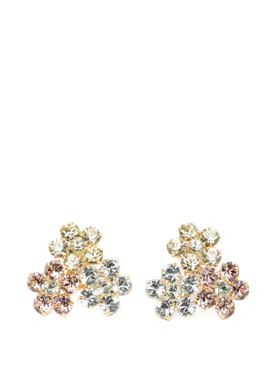 Jennifer Behr Crystal-embellished Floral Earrings In Gold