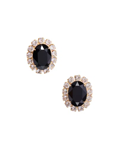 Jennifer Behr Diana Crystal-embellished Gold-plated Earrings In Black