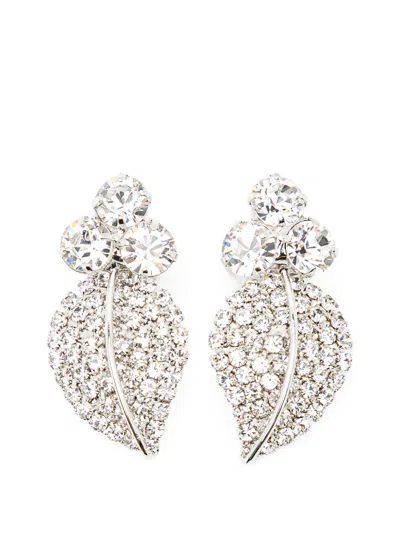 Jennifer Behr Crystal-embellished Leaf Earrings In Metallic