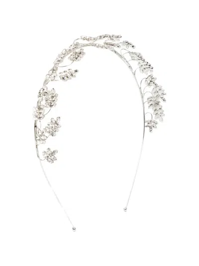 Jennifer Behr Crystal-embellished Leaf Headband In Gray