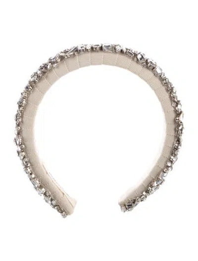 Pre-owned Jennifer Behr Crystallized Adjustable Headband In Neutral