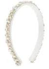 Jennifer Behr Czarina Crystal-embellished Silk Headband In White