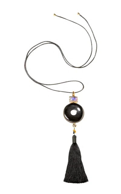 Jennifer Behr Dakota Onyx Necklace In Black