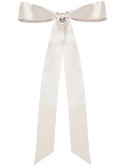 Jennifer Behr Darla Silk Bow Barrette In White