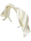 Jennifer Behr Darla Silk Bow Headband In 中性色