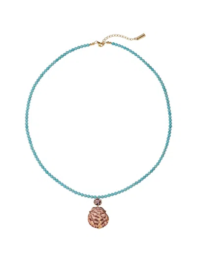 Jennifer Behr Deidre Shell-pendant Necklace In Blue