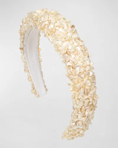 Jennifer Behr Delmar Pearly Headband In Neutral