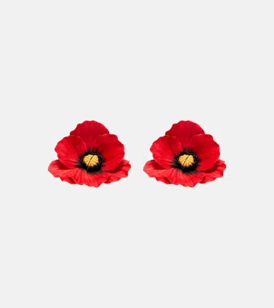 Jennifer Behr Demetria Floral Earrings In Red