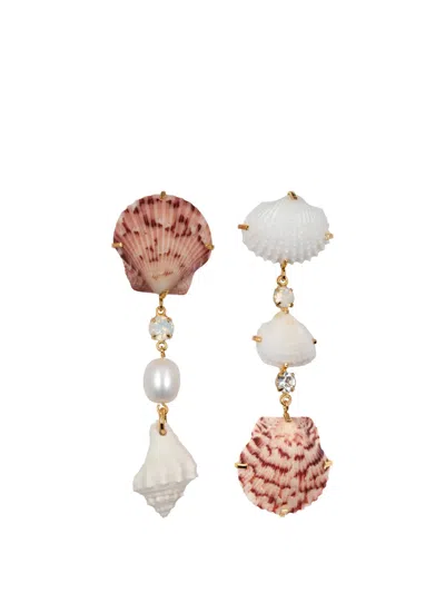Jennifer Behr Derya Shell-embellished Drop Earrings In Transparent
