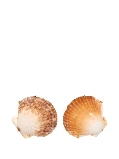 Jennifer Behr Deryn Shell Earrings In Gold