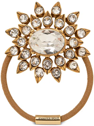 Jennifer Behr Diana Crystal-embellished Pony Wrap In Brown