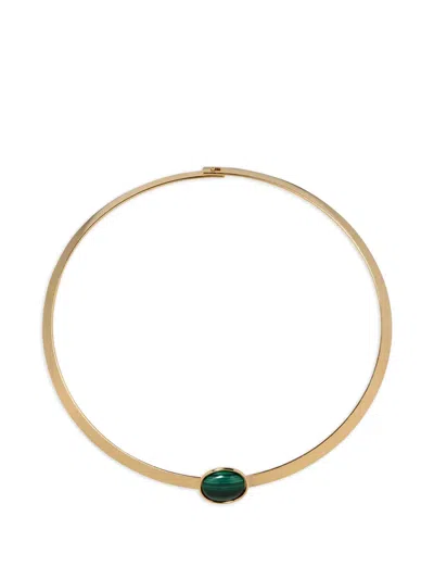 Jennifer Behr Elaine Malachite Collar Necklace In Gold