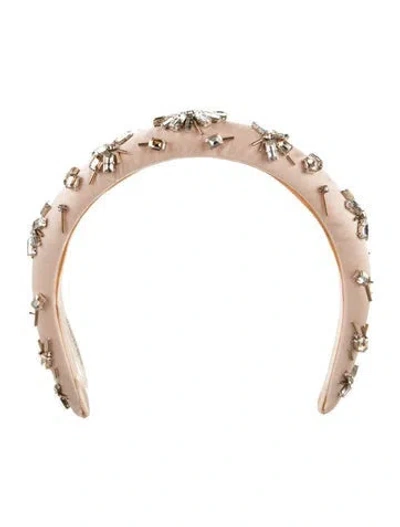 Pre-owned Jennifer Behr Elegant Embellished Headband In Pink