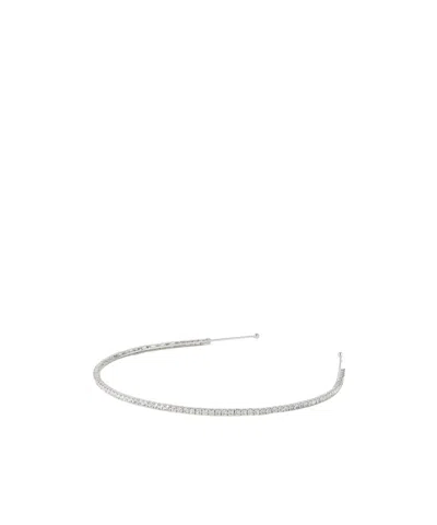 Jennifer Behr Elize Silver Crystal Headband In White