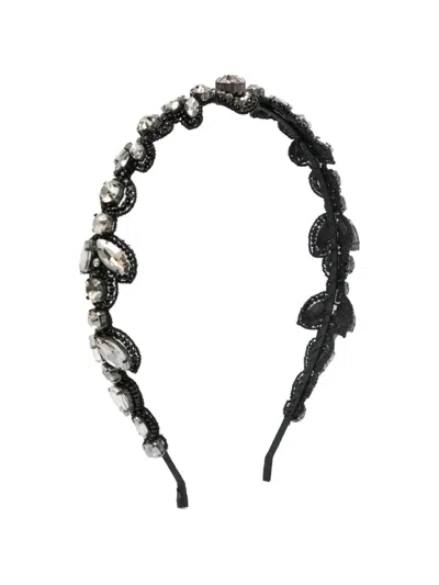 Jennifer Behr Embellished Hairband In Black