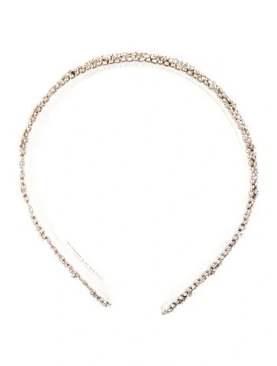 Pre-owned Jennifer Behr Embellished Headband W/tags In White