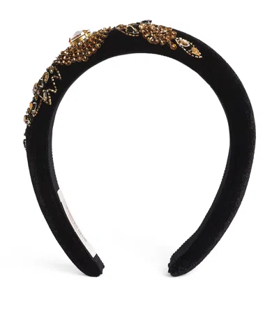 Jennifer Behr Embellished Stenaya Headband In Black