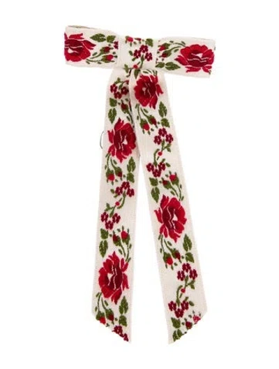 Pre-owned Jennifer Behr Embroidered Bow Hair Clip