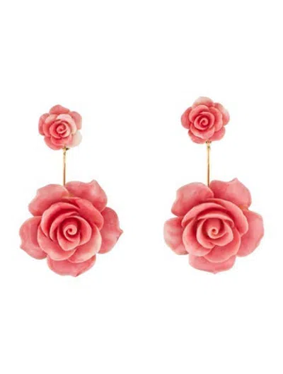 Pre-owned Jennifer Behr Enamel Flowers Drop Earrings In Multicolor
