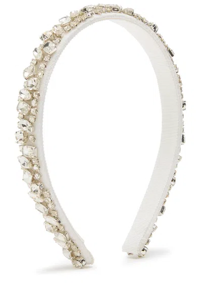 Jennifer Behr Essen Crystal-embellished Silk Headband In Gold