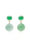 Jennifer Behr Everly Lapis Earrings In Green