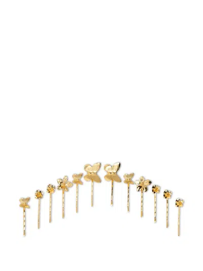 Jennifer Behr Farasha Bobby Pin Set In Gold