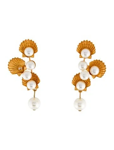Pre-owned Jennifer Behr Faux Pearl Drop Earrings In Multi