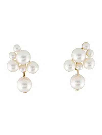 Pre-owned Jennifer Behr Faux Pearl Perlita Earrings In Multi