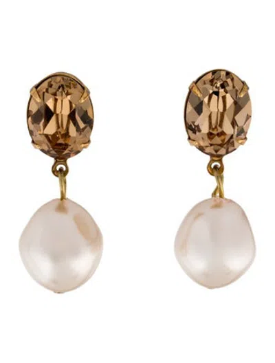 Pre-owned Jennifer Behr Faux Pearl Tunis Drop Earrings In Multicolor