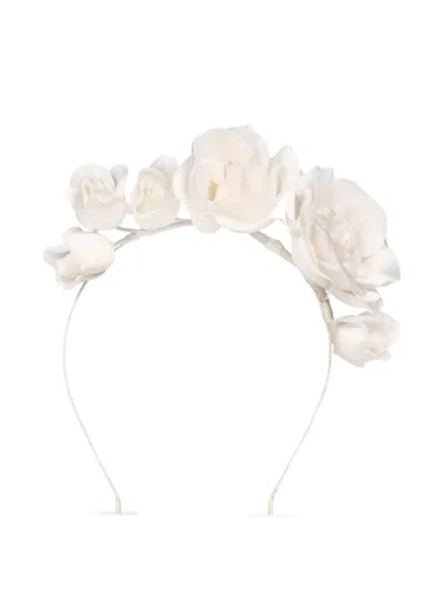 Jennifer Behr Floral-motif Headband In White