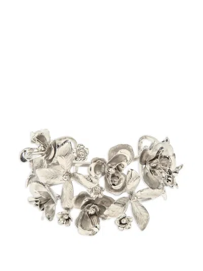 Jennifer Behr Floral Orinda Hair Pin In Metallic