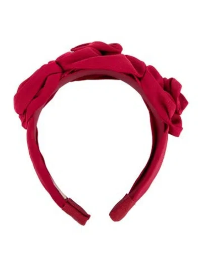 Pre-owned Jennifer Behr Flower Accent Headband In Red