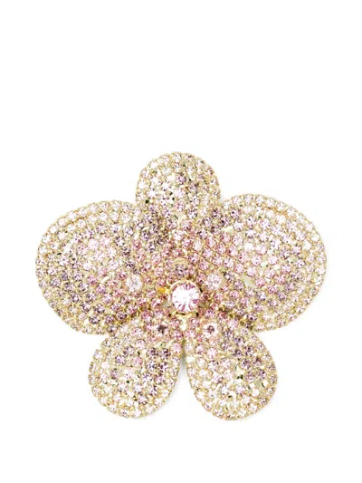 Jennifer Behr Flower Embellished Brooch In Gold