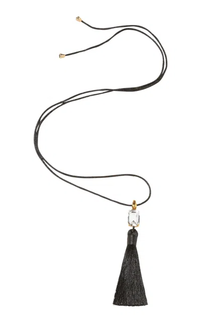 Jennifer Behr Francine Silk Crystal Necklace In Black