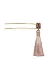 Jennifer Behr Francine Tassel Stone Hairpin In Pink