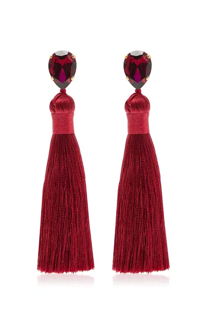 Jennifer Behr Francine Tasseled Earrings In Red