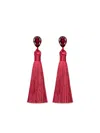 Jennifer Behr Francine Teardrop Tassel Earrings In Brown