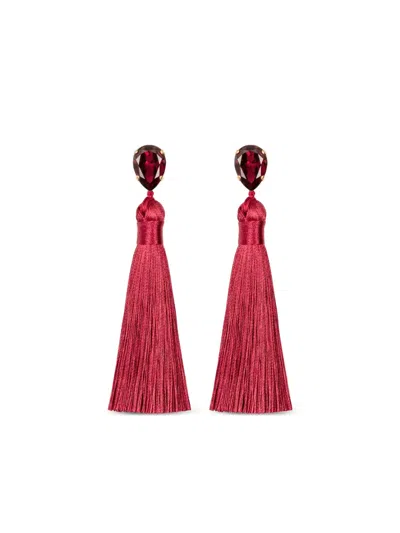 Jennifer Behr Francine Teardrop Tassel Earrings In Brown