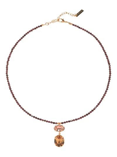 Jennifer Behr Freya Oval-cut Necklace In Brown
