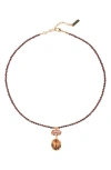 Jennifer Behr Freya Pendant Necklace In Burgundy