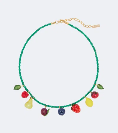 Jennifer Behr Fruita Embellished Charm Necklace In Multi