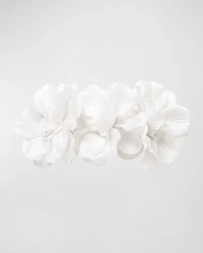 Jennifer Behr Gardenia Organza Barrette In White