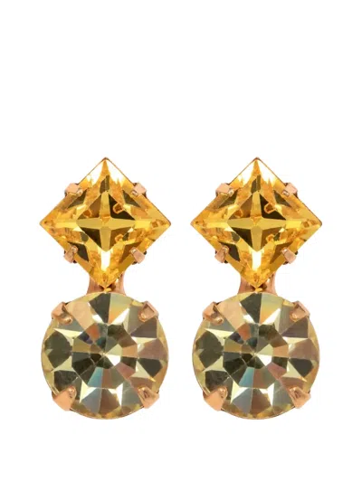 Jennifer Behr Gaven Crystal-embellished Earrings In Gold