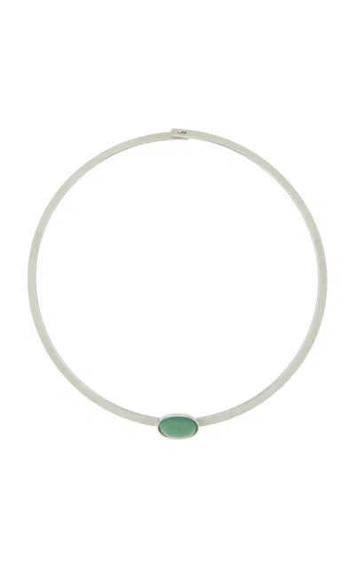 Jennifer Behr Elaine Gold-plated Aventurine Cuff In Silver