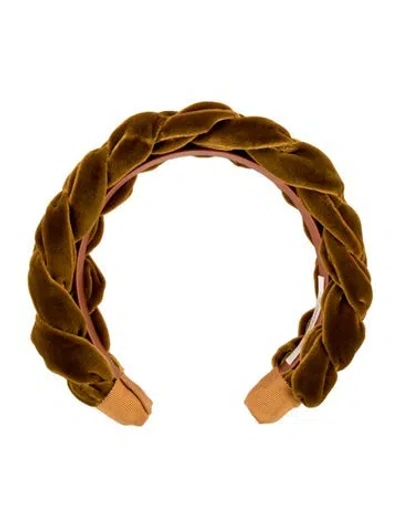 Pre-owned Jennifer Behr Gold Velvet Felt Headband