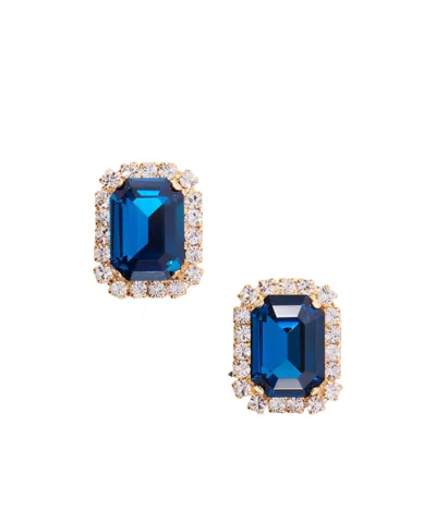 Jennifer Behr Gold-plated Crystal Earrings In Blue