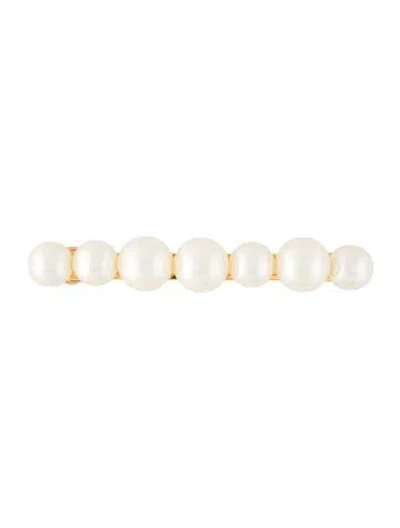 Pre-owned Jennifer Behr Gold-tone Hair Clip In Gold/white